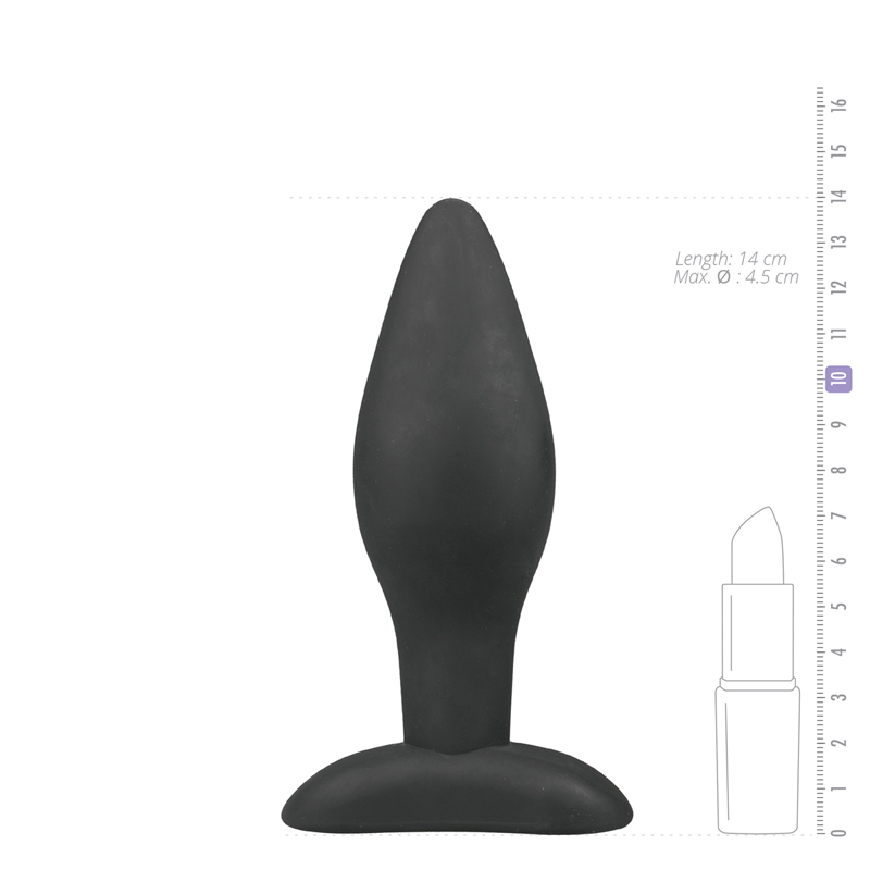 Plug anal noir en silicone - Large 5