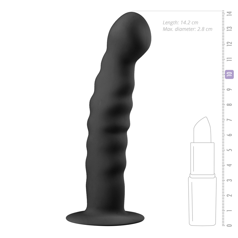 Silicone Suction Cup Dildo - Black image