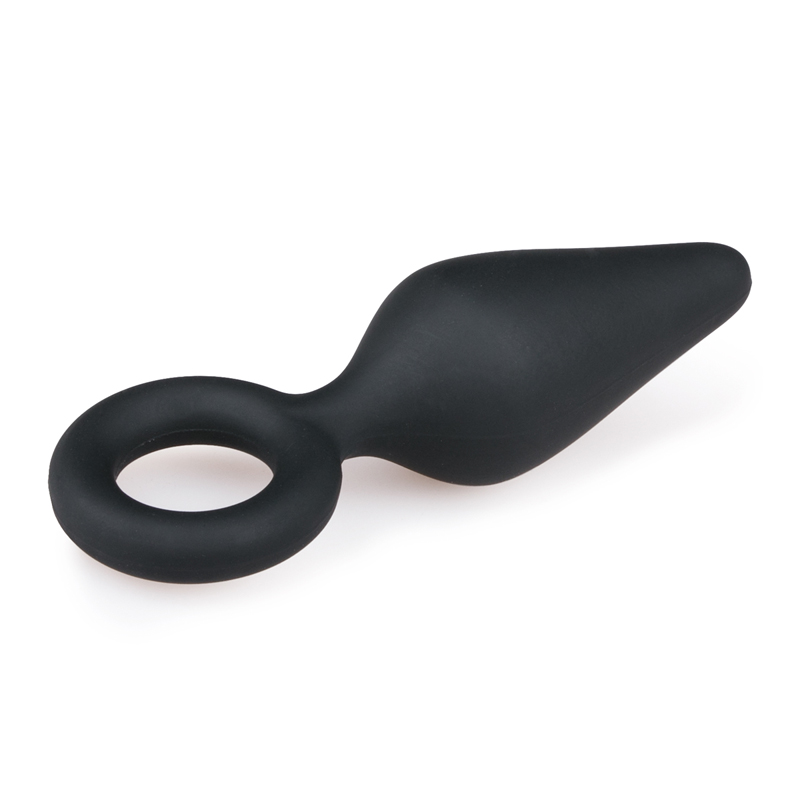 Black Buttplugs With Pull Ring - Small image