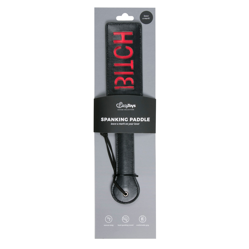 Black Leather Paddle - Bitch image