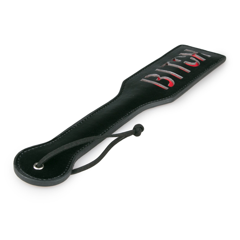 Black Leather Paddle - Bitch image