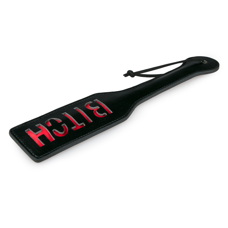 Black Leather Paddle - Bitch image