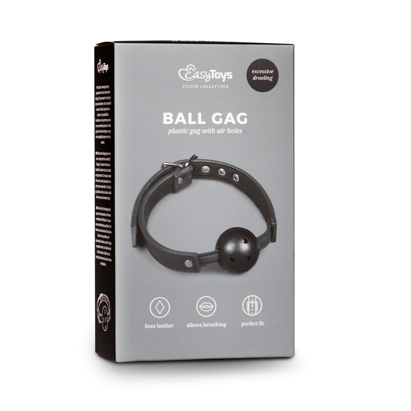 Ball Gag With PVC Ball - Black image
