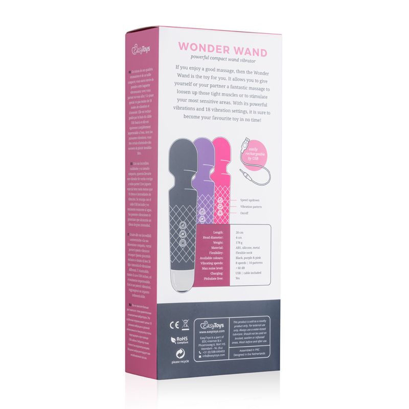 EasyToys Mini Wand Vibrator - Black image