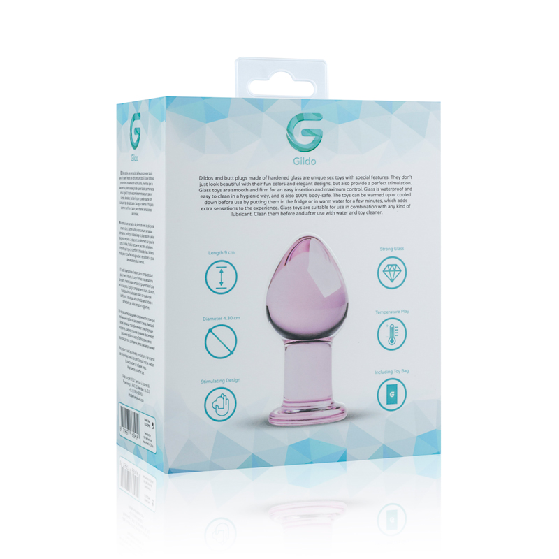 Plug anal en verre rose 6