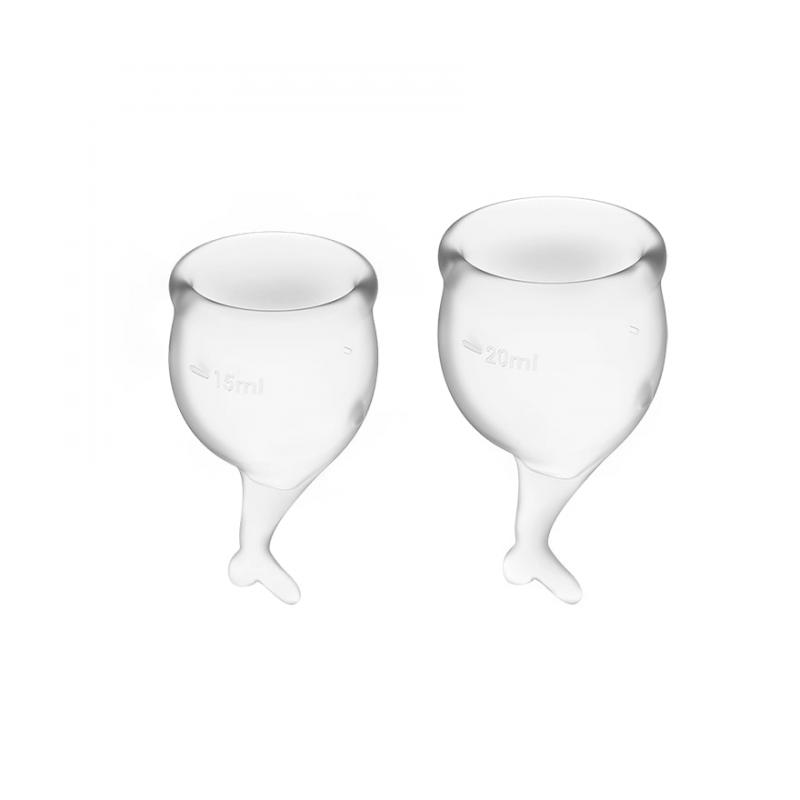Satisfyer Feel Secure Menstruatie Cup Set - Transparant