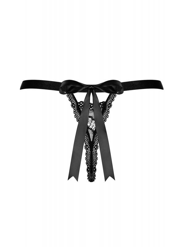 Isabellia Sexy Lace Thong - Black image