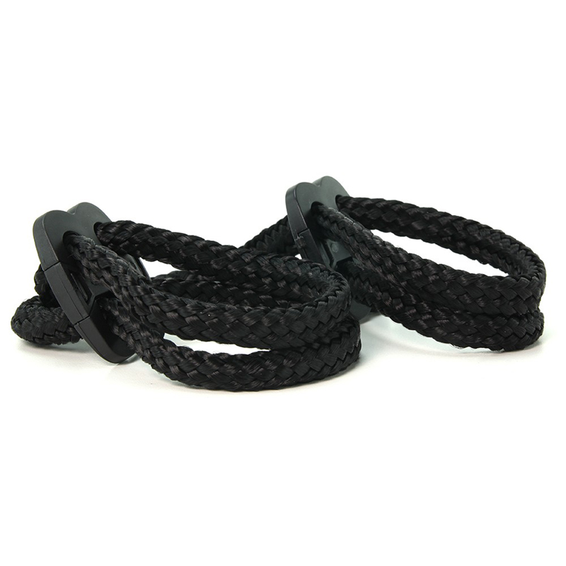 Shibari Silky Soft Double Rope Wrist Cuffs (Black)