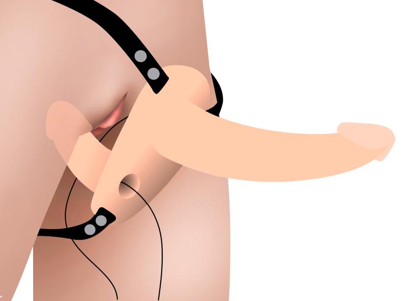 Double gode ceinture vibrant Power Pegger - Noir 4