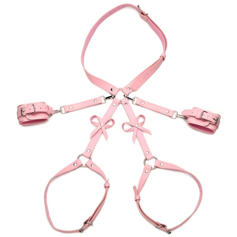 Bondage Harness mit Schleifen M/L – Rosa
