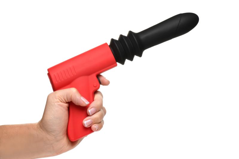 Image of Stoßender Pistole Vibrator - Schwarz/Rot
