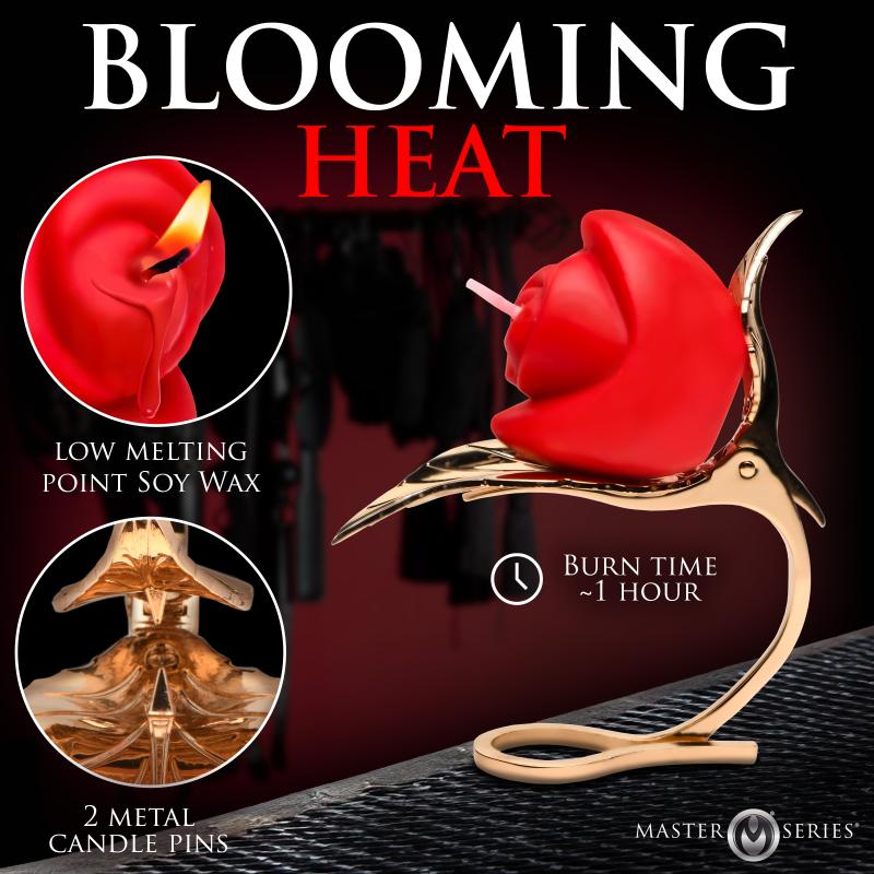 Thumbnail - XR Brands - Rosenkerze mit Halter - Rot