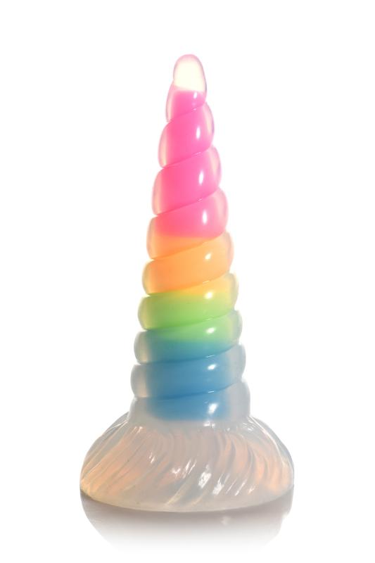 XR Brands  Lichtgevende Regenboog Siliconen Dildo