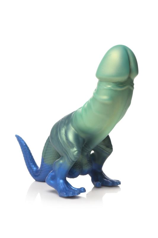 XR Brands - Jurassic Cock Dinosaurier Dildo - Grün & Blau