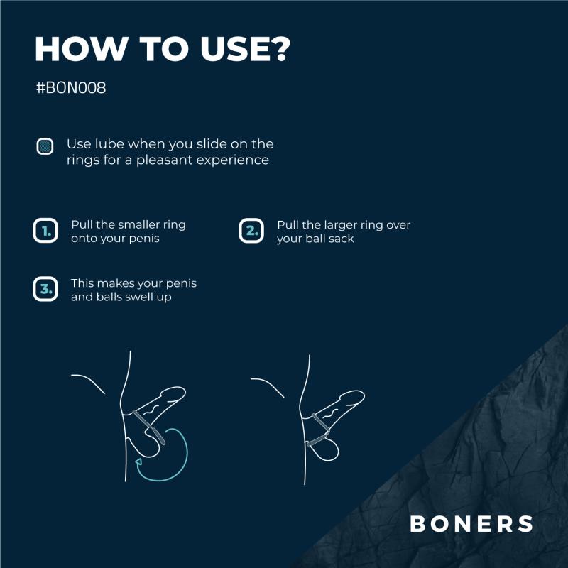 - Anneau pénien et séparateur de testicules en silicone - Gris 3