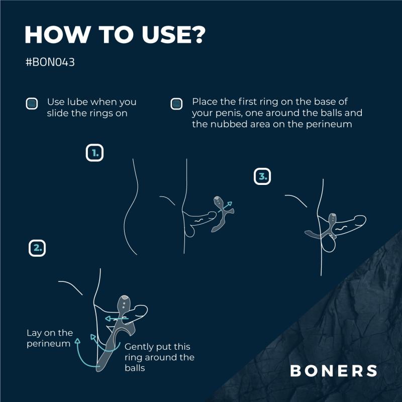 - Triple cockring vibrant - Bleu 3