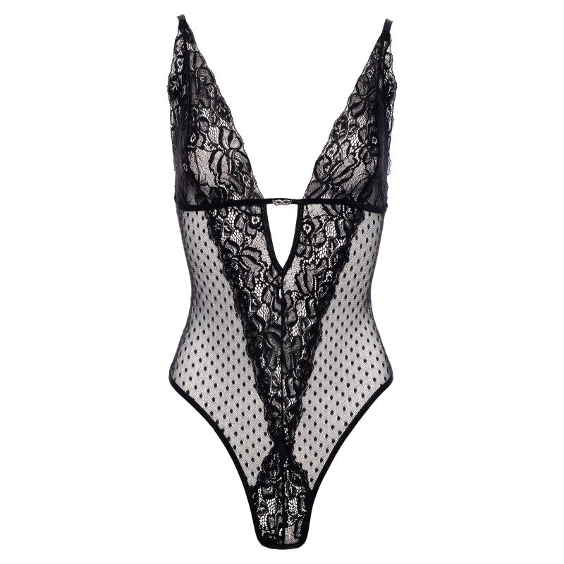 Body Dewi avec entrejambe ouverte - Noir 5