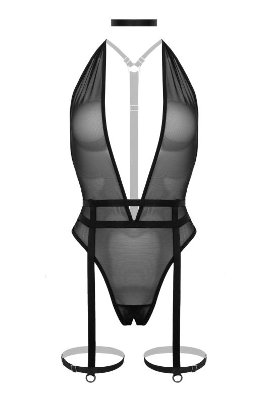 Body en maille sans entrejambe Gwen - Noir 5