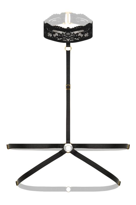 Harnais à lanières avec alto en dentelle - Noir 4