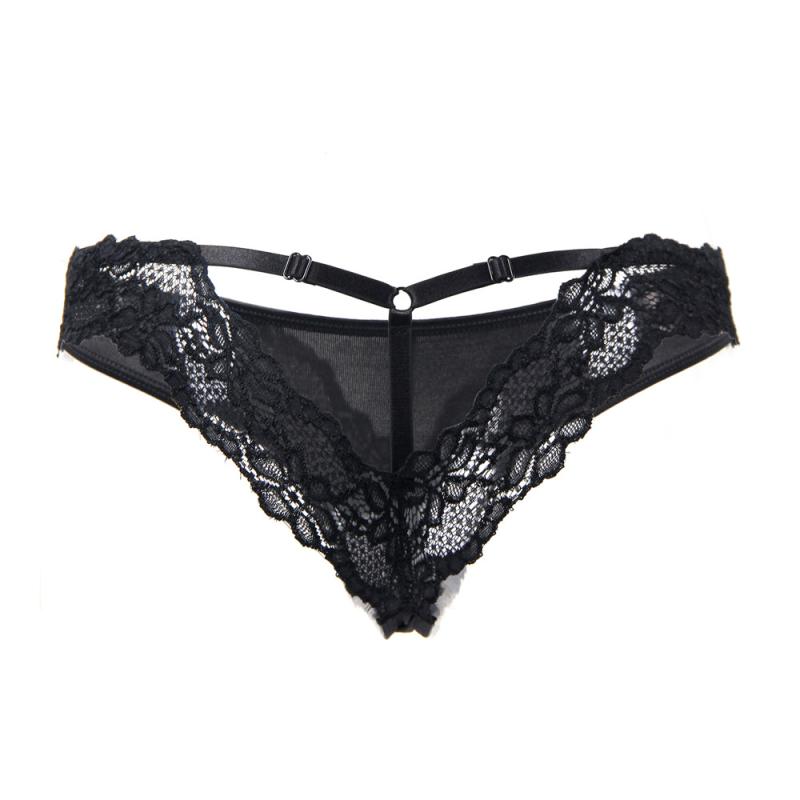 Thumbnail - String mit Spitze - Schwarz