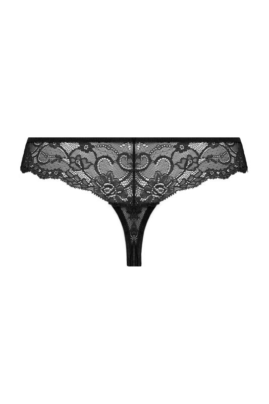 String en dentelle avec entrejambe ouverte Marzia - Noir 5