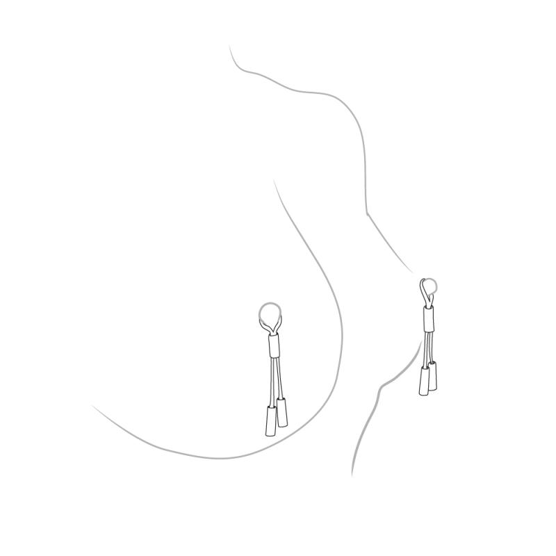 - Pompons en Cuir pour Tétons - Noir & Argent 3