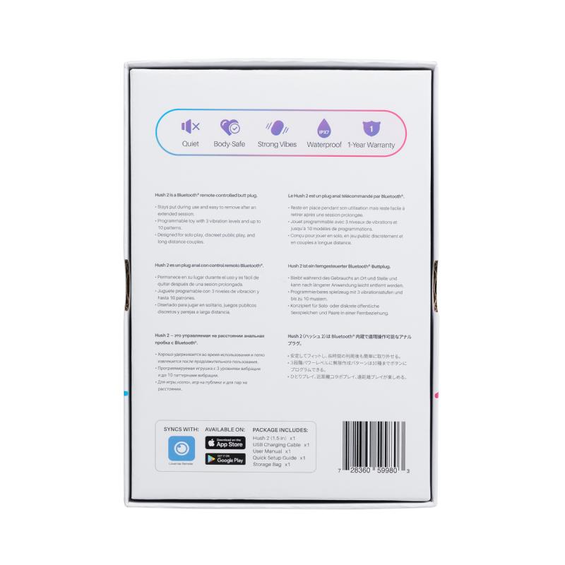 - Hush 2 Plug Anal Vibrant Avec Application - Noir 10