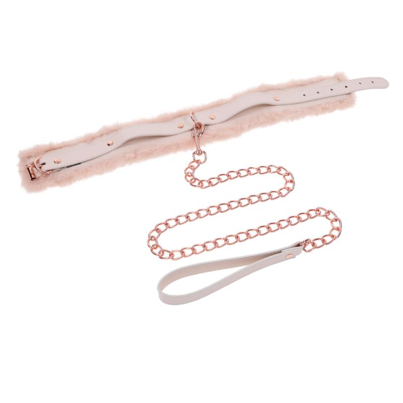 – S&M Peaches ‘n CreaMe Collier en Fourrure & Laisse – Crème 2