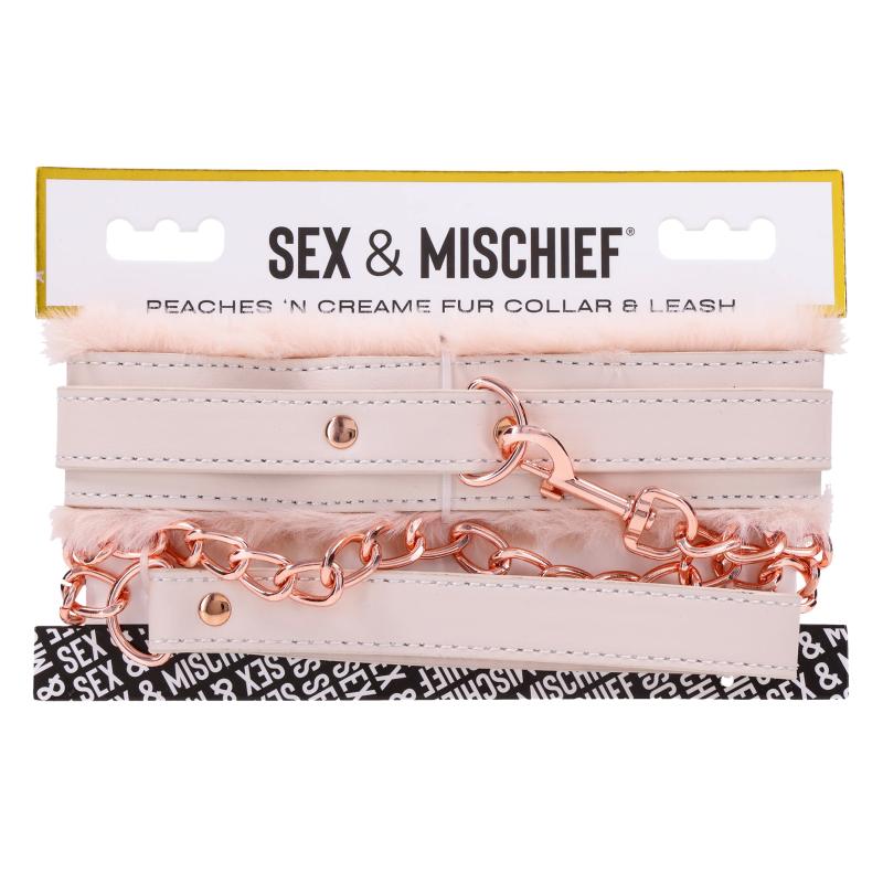 – S&M Peaches ‘n CreaMe Collier en Fourrure & Laisse – Crème 3