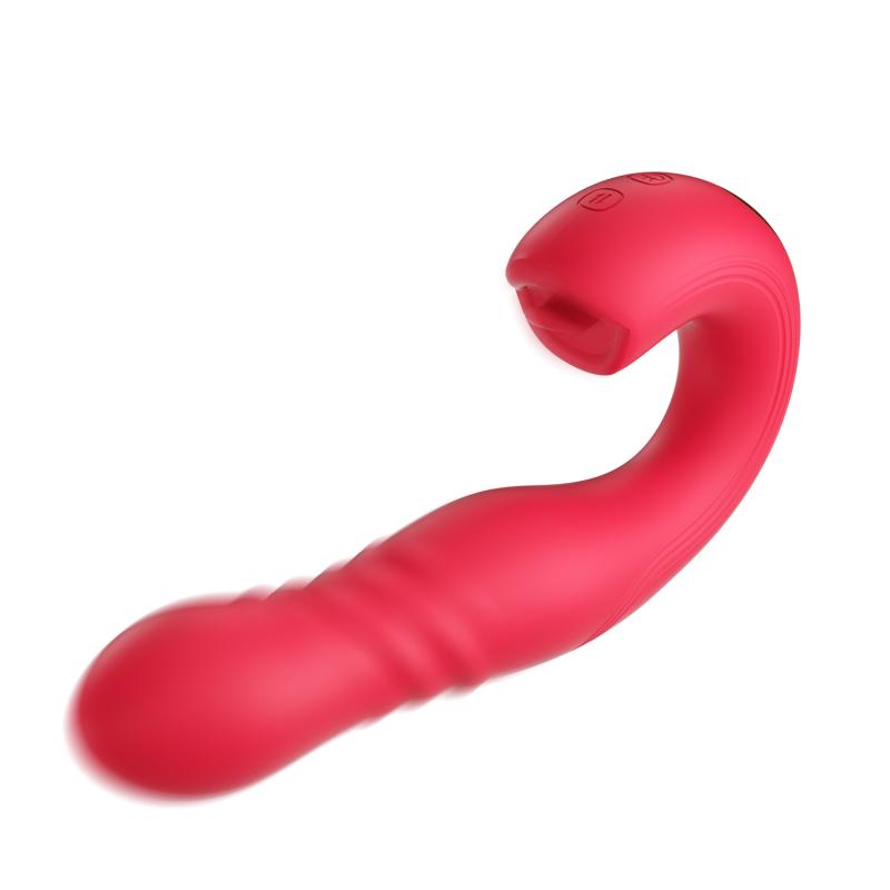 - JOI Thrust 2 Capteur de Pression Contrôlé par App Vibrateur de Point G Poussant et Lécheur de Clitoris avec Langue Rouge 3