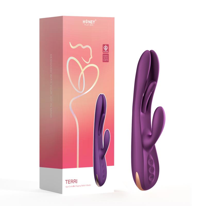 - Terri Vibrateur Lapin Contrôlé par App avec Tapotement 