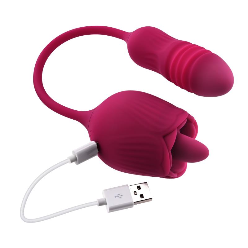 Evolved - Vibromasseur en Forme de Langue Wild Rose - Rouge 2