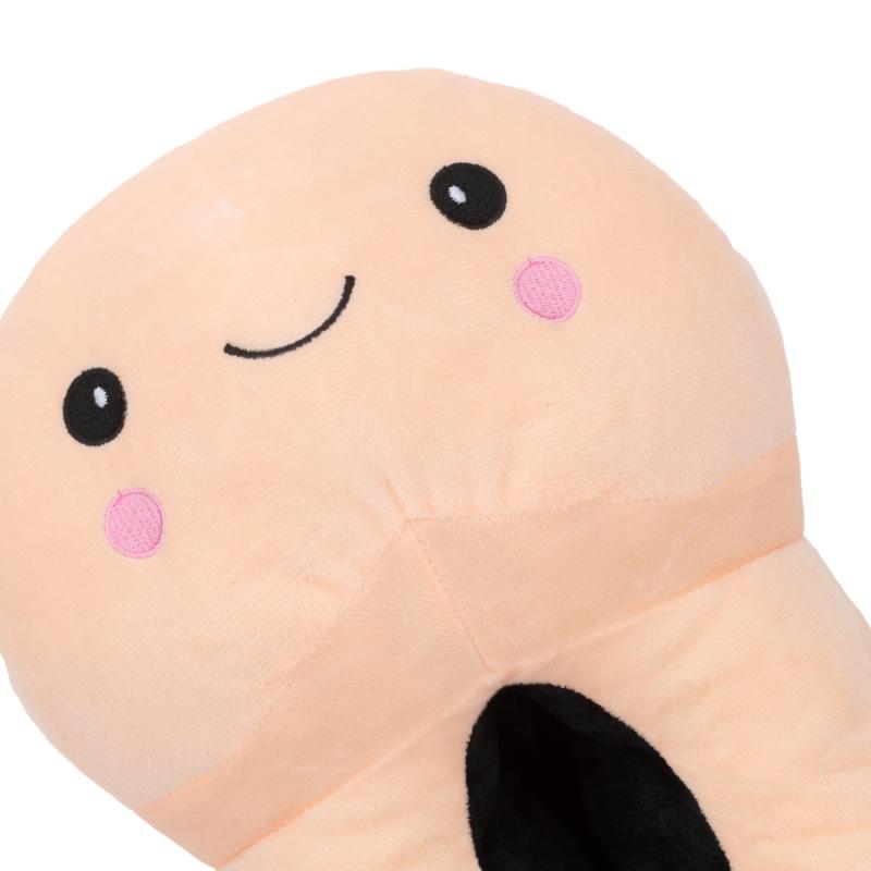 Chaussons en forme de pénis avec un visage souriant - Beige 5