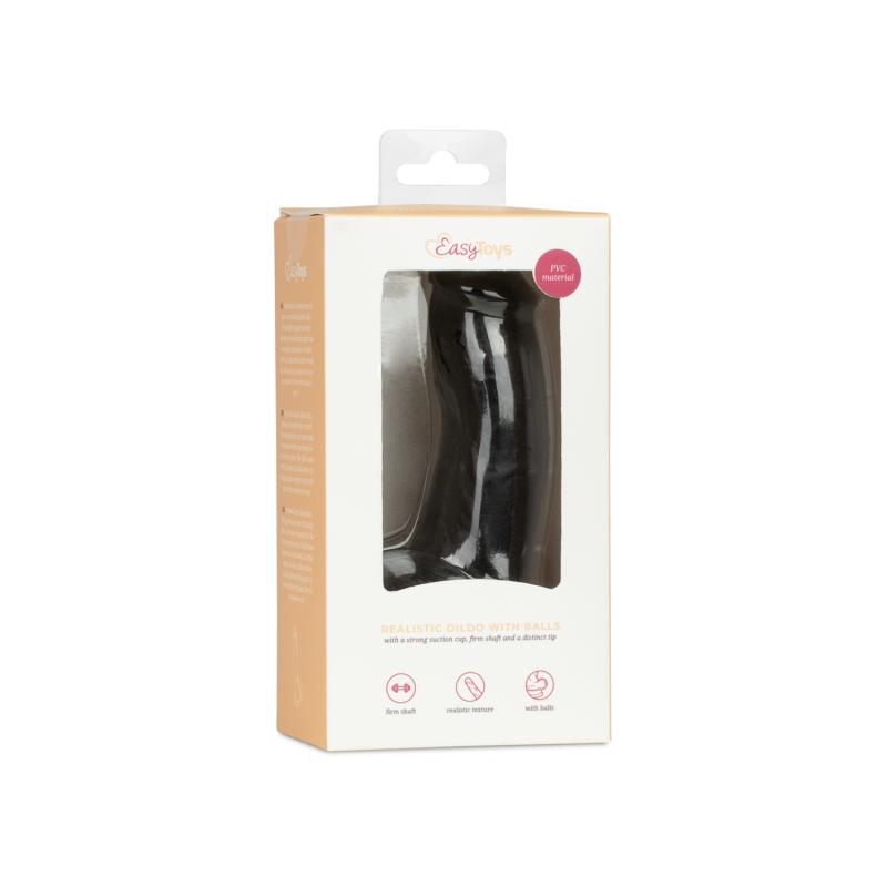 Godemiché avec testicules 12 cm - Noir 4