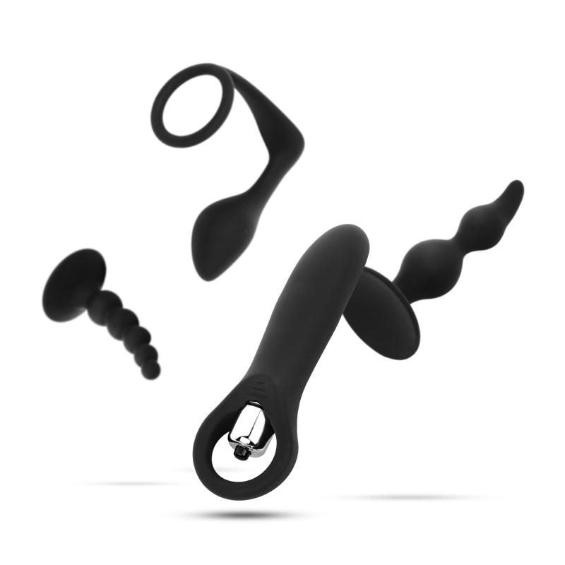 Easytoys - Ensemble de Jouets Anaux 4 Pièces - Noir 5