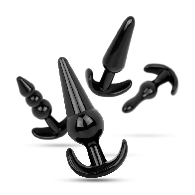Ensemble de 4 Plugs Anaux - Noir 5