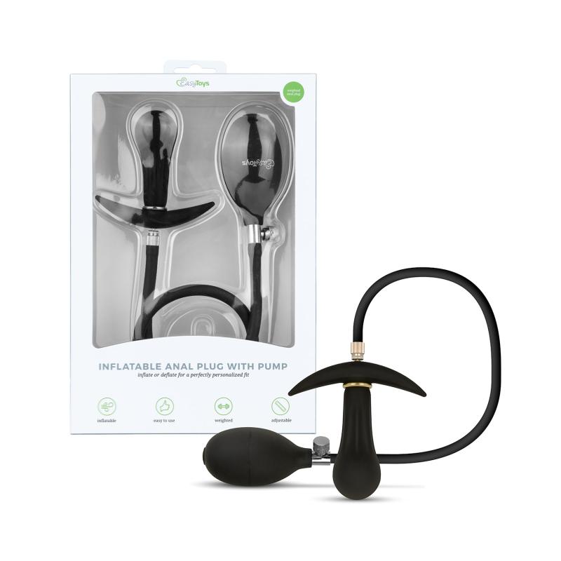 Anal Collection - Plug Anal Gonflable avec Pompe 8 cm - Noir 5