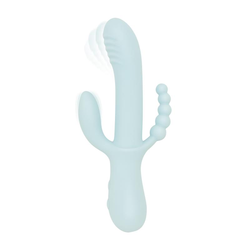 - Triple Stimulation Vibe - Soft Silicone - Bleu 2