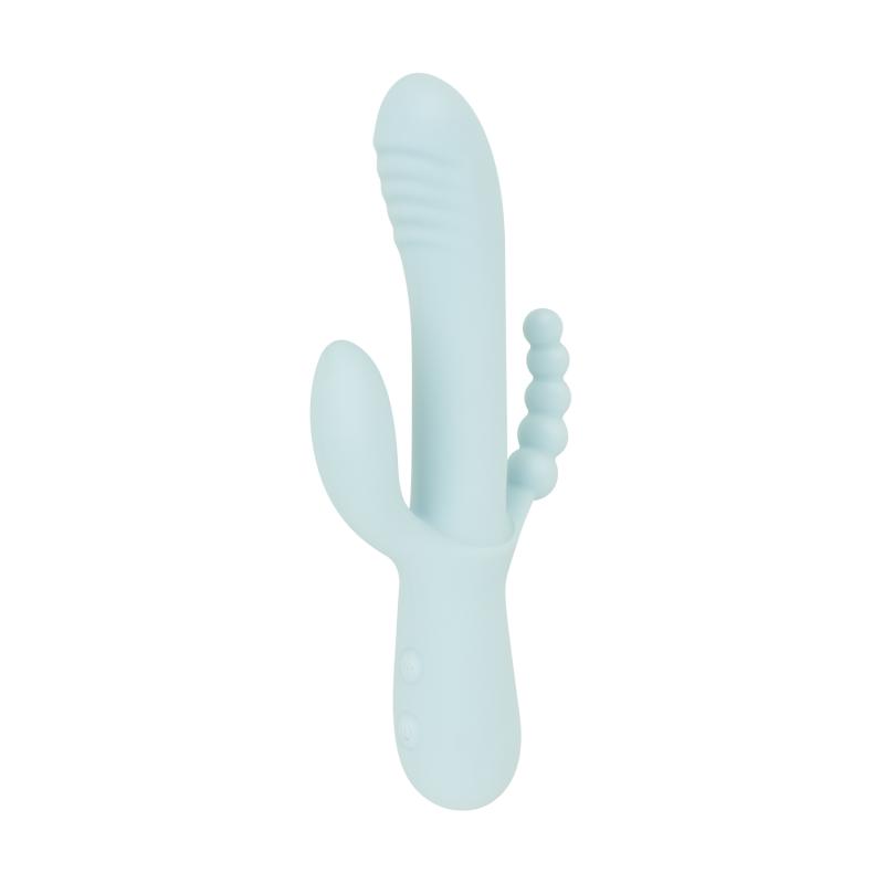 - Triple Stimulation Vibe - Soft Silicone - Bleu 3