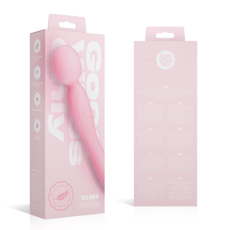 Thumbnail - Good Vibes Only - Doppelseitiger Wand Vibrator - Soft Silicone - Rosa