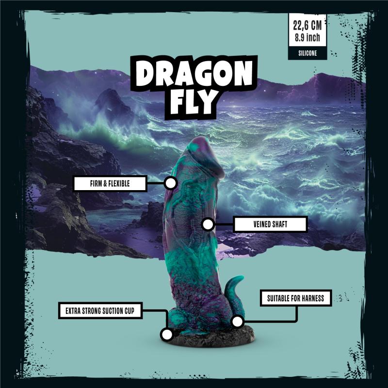 - Dragonfly Godemiché Violet et Vert - 22.6 cm 5