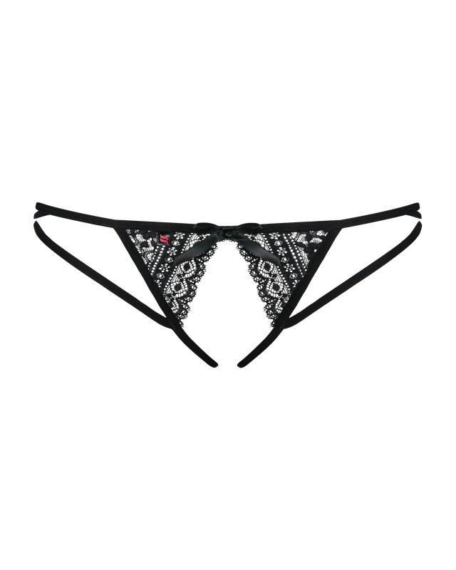 Picantina String ouvert à l'entrejambe - Noir 7