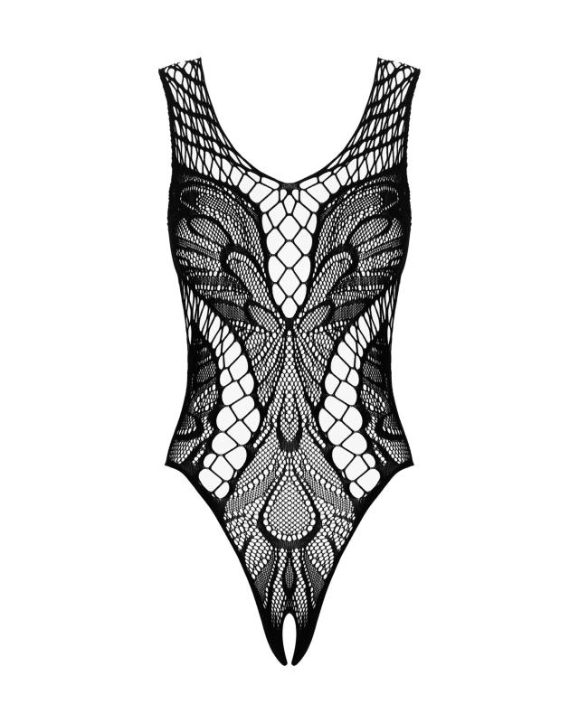 Teddy en dentelle et en résille - Noir 5