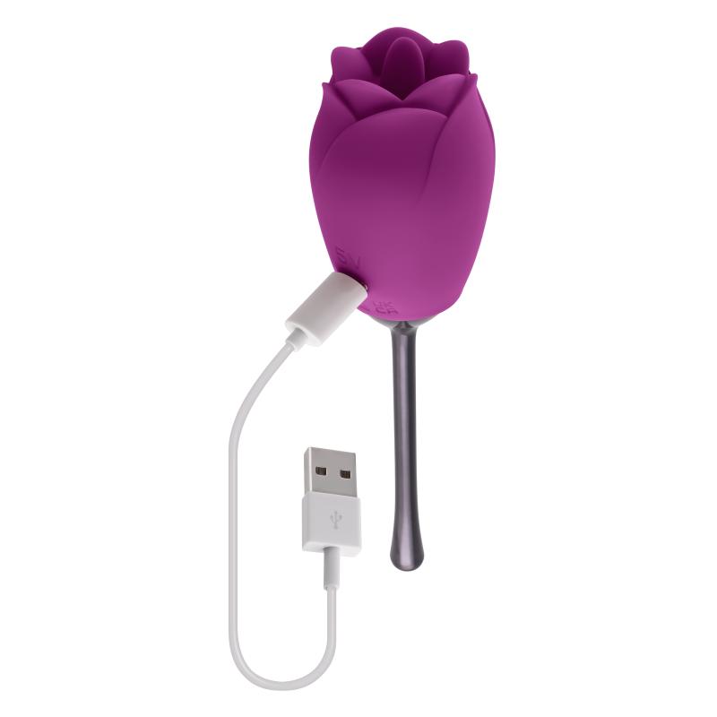 Petal Vibrator 3 Petal Vibrator Lila/Schwarz | Rosen- & Zungenvibrator Playboy | RaiX