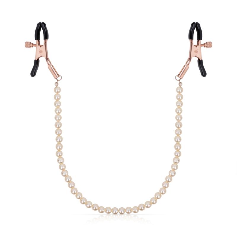 Rosy Gold  Tepelklemmen met parelketting - Verstelbaar Design