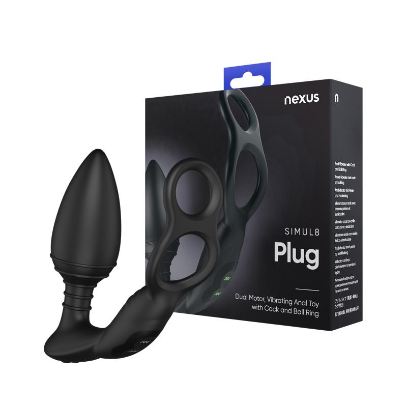 - Plug anal vibrant avec anneau pénien et testiculaire 