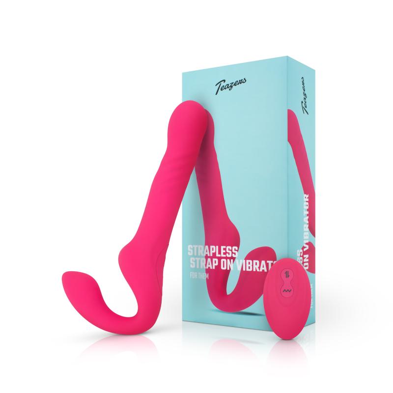 Image of Teazers Strapless Strap-on-Vibrator - Rosa